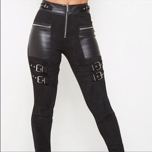 Suede Strap Leggings - Maineré De Voir